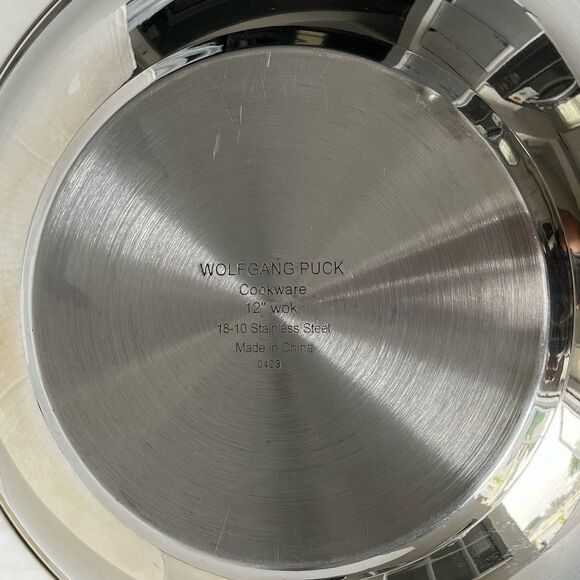 Wolfgang Puck Cookware 12" Chef Wok Pan 18-10 Non-Stick Stainless Steel 0408 - Picture 9 of 12